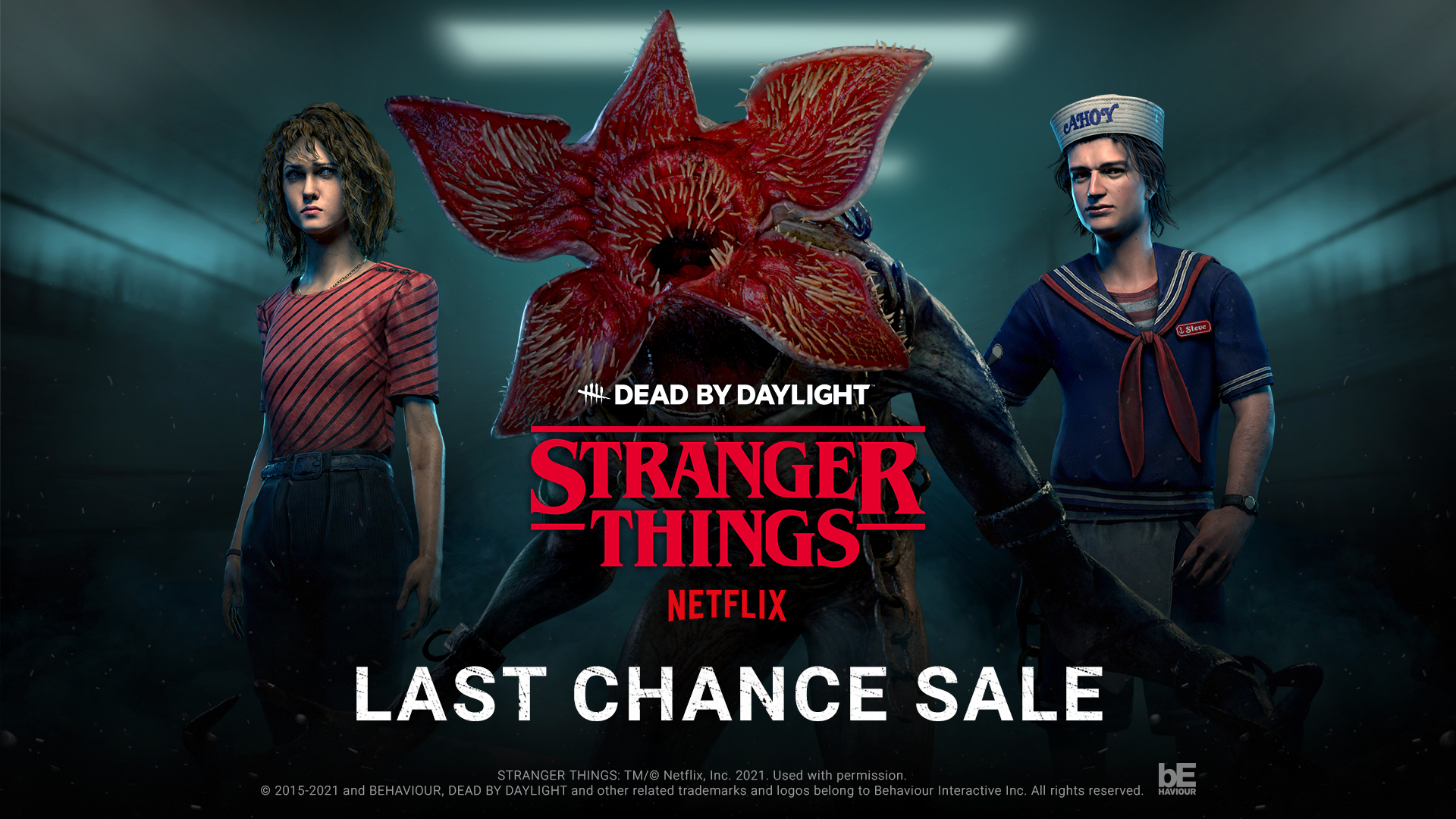 公式 Dead By Daylight 21年11月 殺人鬼デモゴルゴン 生存者ナンシーとスティーブがdead By Daylightのストアから旅立つこととなりました ただ お別れを言うには早すぎます 霧の森に訪れた伝説が旅立つ前に Stranger Things ラストチャンス