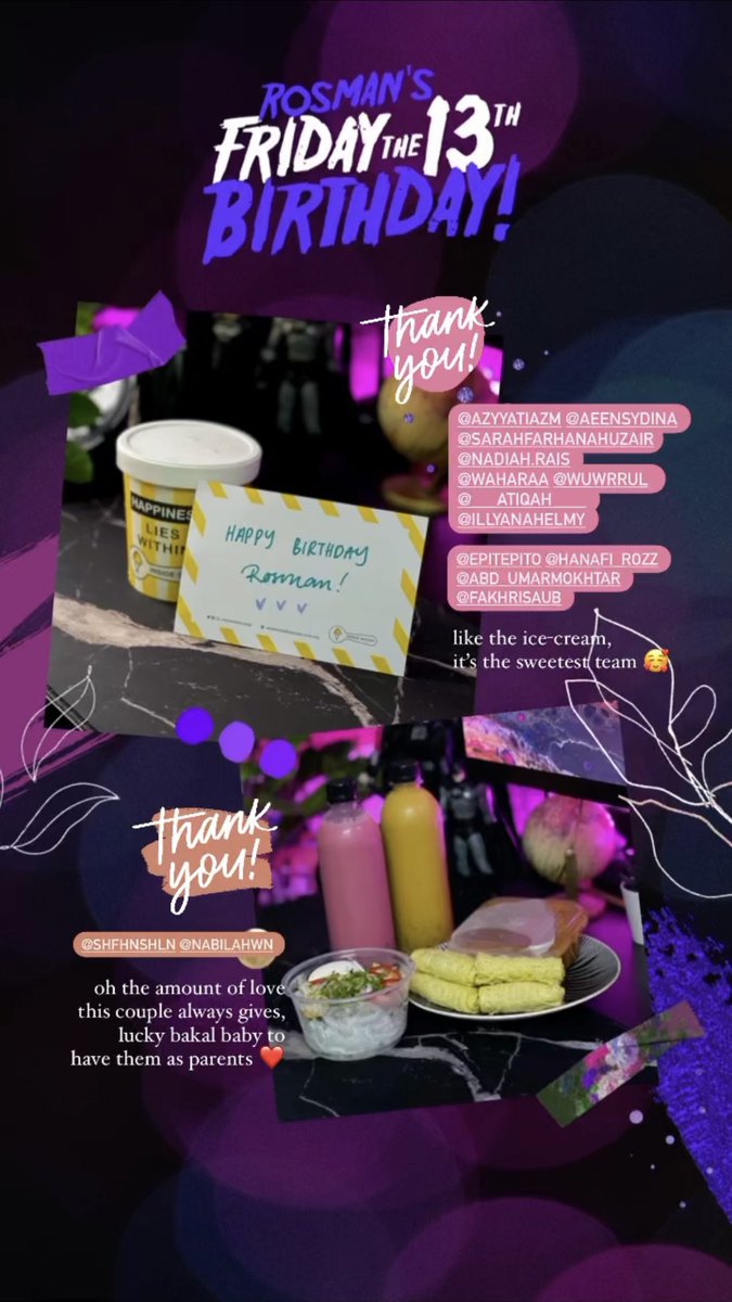 RosmanPositivo's tweet photo. Felt so blessed, despite of all this pandemic & lockdown & whatnot; my dearest friends were so thoughtful & generous to send all these food they know I love for my #FridayThe13th birthday ❤️ Officially #mok now, but August has always been my #cheatmonth 😂 #birthdayrosmansebulan https://t.co/HvpHvvc1j8