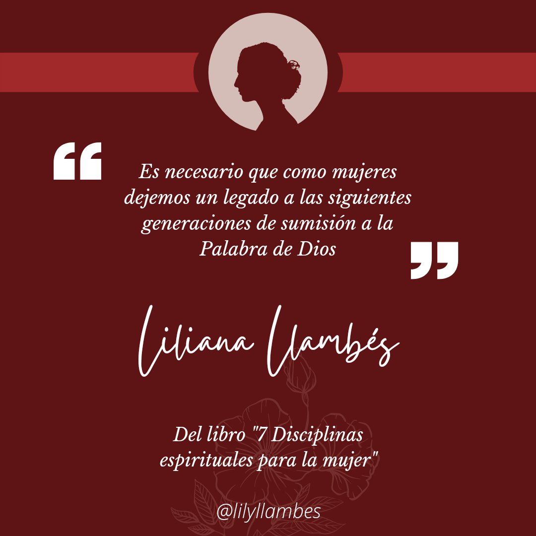 lilyllambes's tweet image. "Es necesario que como mujeres dejemos un legado a las siguientes generaciones de sumisión a la Palabra de Dios"

Tomado del libro "7 Disciplinas espirituales para la mujer"

@lifeway_mujeres @BHEspanol