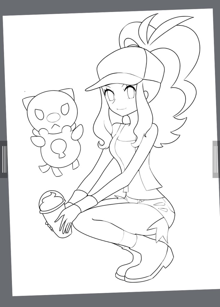 RTs & Follows really appreciated!! 

I actually used official colours instead of the normal vibrant ones I normally use. Oshawott is trying to steal her pumpkin spice latte lol 😳 heres some wip stuff and uh hope y'all like it! 