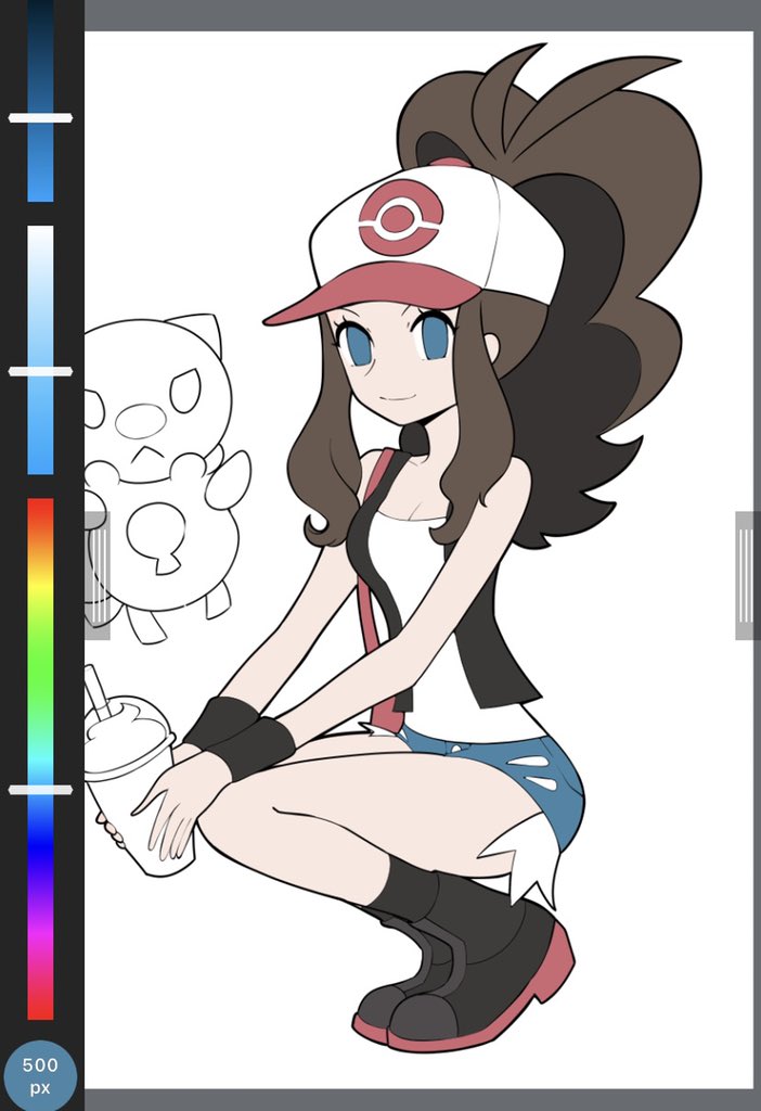 RTs & Follows really appreciated!! 

I actually used official colours instead of the normal vibrant ones I normally use. Oshawott is trying to steal her pumpkin spice latte lol 😳 heres some wip stuff and uh hope y'all like it! 