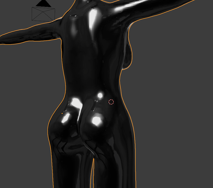 自作matcapおためし
1枚目は割と自然にラバー感ありますね。2枚目はだいぶ金属よりなのと、モデルの法線が壊れてるせいで、肩回りがジャギるなぁという印象 