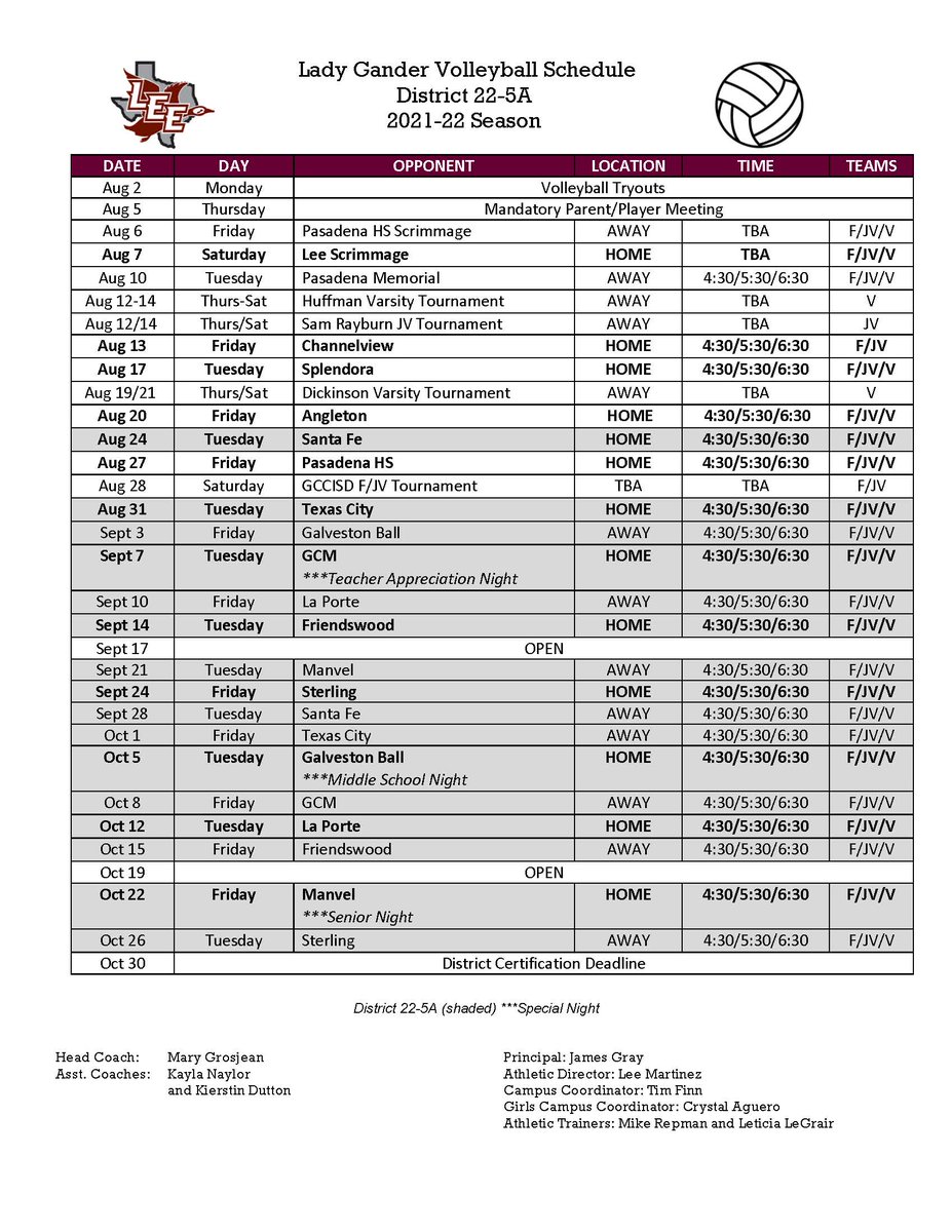 It's volleyball &amp; football season! Come support your Gander athletes!  Tickets must be purchased before the games &amp; can be found at gccisd.net/page/Athletics…
Download our schedules here!
#gcGIANTS #GanderAthletes #onceaganderalwaysagander #texasfootball #texasvolleyball