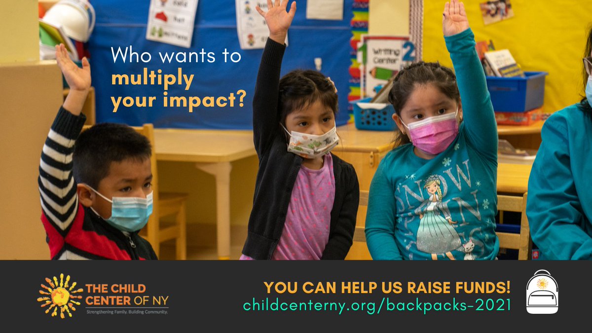 traci_donnelly's tweet photo. For many NYC families, #BacktoSchool excitement can be overshadowed by the stress of not having the proper school supplies. This doesn’t have to be their reality with your support of @ChildCenterNY's #BackpackDrive21! You can even help raise funds 👉🏼
https://t.co/p338xPCKoO https://t.co/pDDtP3R4kj