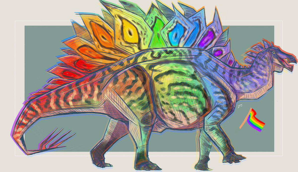 DinoDJ14's tweet image. Since homosexuality seems to be such a hot topic in paleo twitter atm, Pridesaurs cuz screw ur bigotry ๐โจ