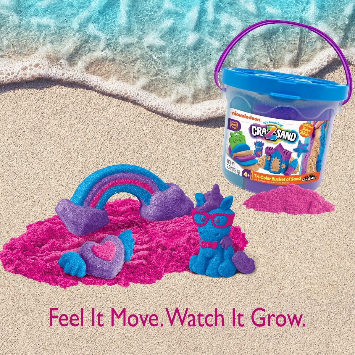 crazart's tweet photo. Feel it move, watch it grow! It’s our new Nickelodeon Cra-Z-Sand! It’s satisfying, fun and easy to play with.  Nickelodeon Cra-Z-Sand Tri-Color Buckets, Crazy Zany Rainbow Case and Cra-Z-Sand Food Truck Fun are all available exclusively at Target.

#nickelodeon #crazsand #fun https://t.co/3wCHYSzekq
