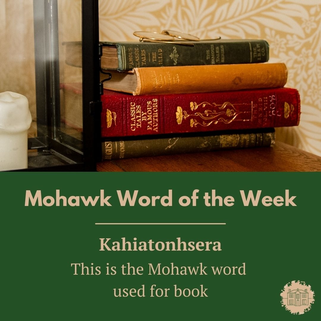 chiefswood's tweet image. #MohawkWordOfTheWeek is Kahiatonhsera 📖⁠
⁠
This is the word used for book in the Mohawk language⁠
⁠

⁠
⁠
#whereculturesmeet #chiefswoodnhs #paulinejohnson