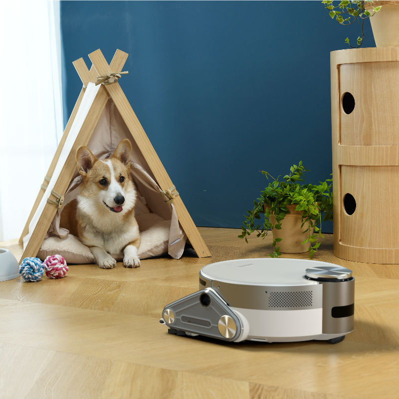 SamsungFR's tweet photo. Plus d’inquiétude, il aura maintenant de la compagnie même quand vous n’êtes pas là. 🐕
#SamsungJetBot