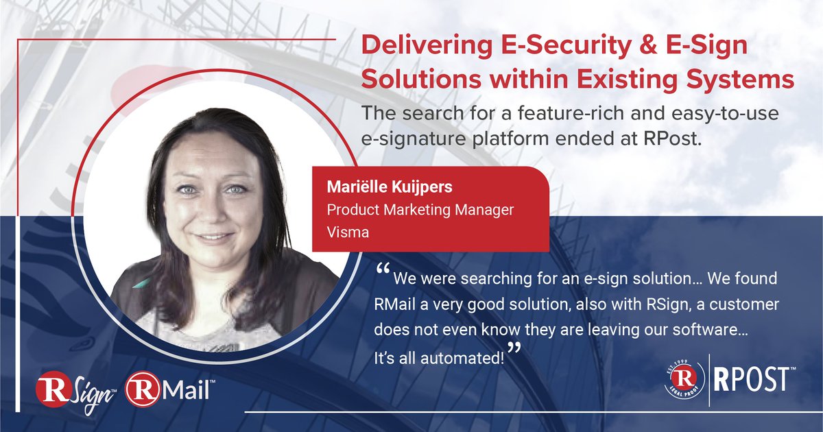 RPost's tweet photo. RMail® & RSign® are built in as options within @visma to help their customers work smarter with #esignatures & more #security #automation across their business operations. Try feature-rich #RMail https://t.co/SQBqdzTaFy & #RSign https://t.co/lHygtjPwzN today for free. https://t.co/EY7TuS7muB