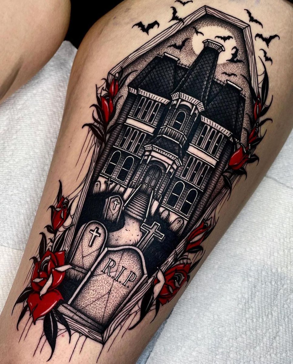 Haunted House by Liz Cook TattooNOW