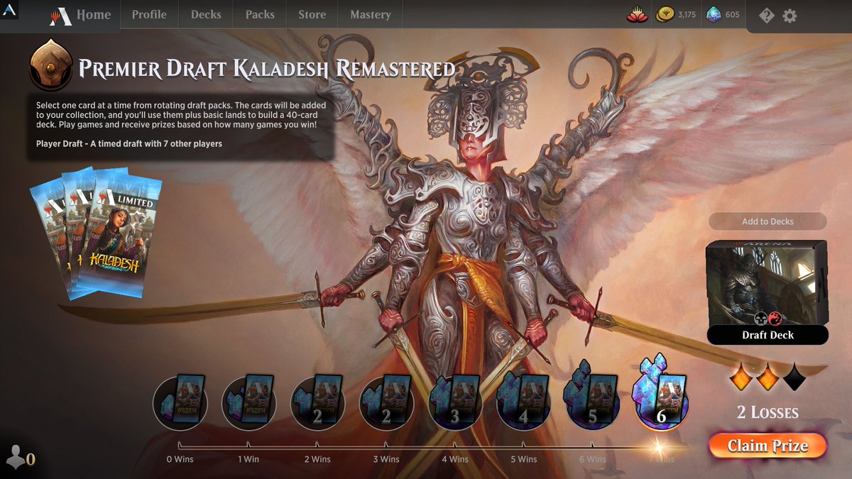 EdubsMcTweet's tweet photo. MTGA does a lot of things wrong, but free draft opportunities are difficult to complain about.
I never draft and don't particularly enjoy limited, but got the 7-2 with this rakdos pile of cards. Gonti with the hard carry. Card is nuts. Kind of proud. https://t.co/X6ateVSciy
