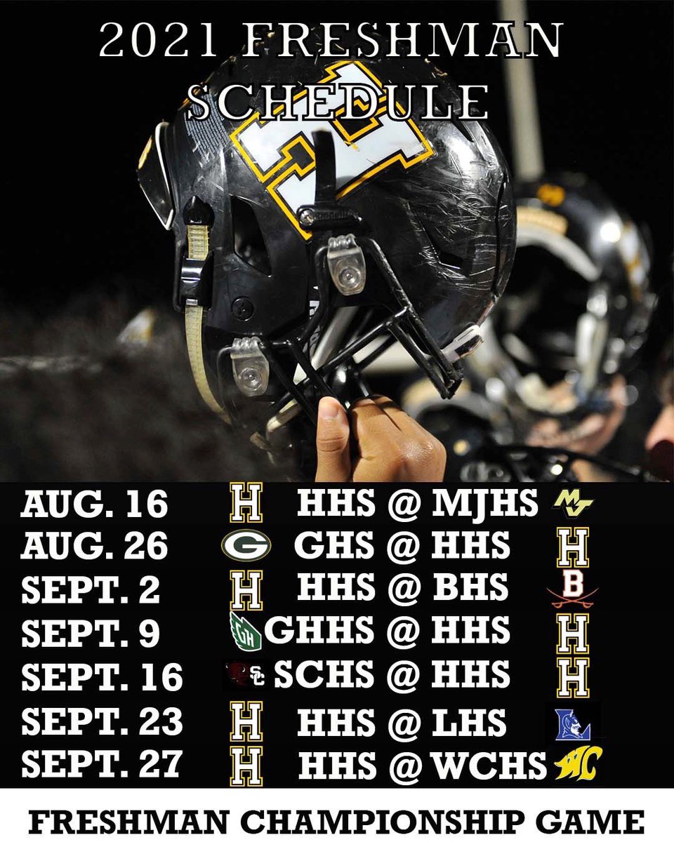 Today our freshman team begins their season @ Mt. Juliet. This schedule will keep you posted on when and where you need to be to support the future of HHS football!