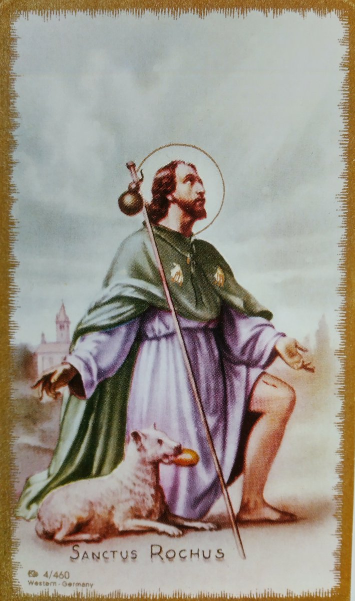 DouayRheims1's tweet photo. ST ROCHE, PATRON AGAINST CONTAGIOUS ILLNESSES - 16th AUGUST
-thread-
1. St Roche, was born of a noble family at Montpellier (14th c.). Making a pilgrimage to Rome, he devoted himself in Italy to serve the sick during a raging pestilence;
#StRoche #Corona #contagious #illness https://t.co/rv6Asc0T6i