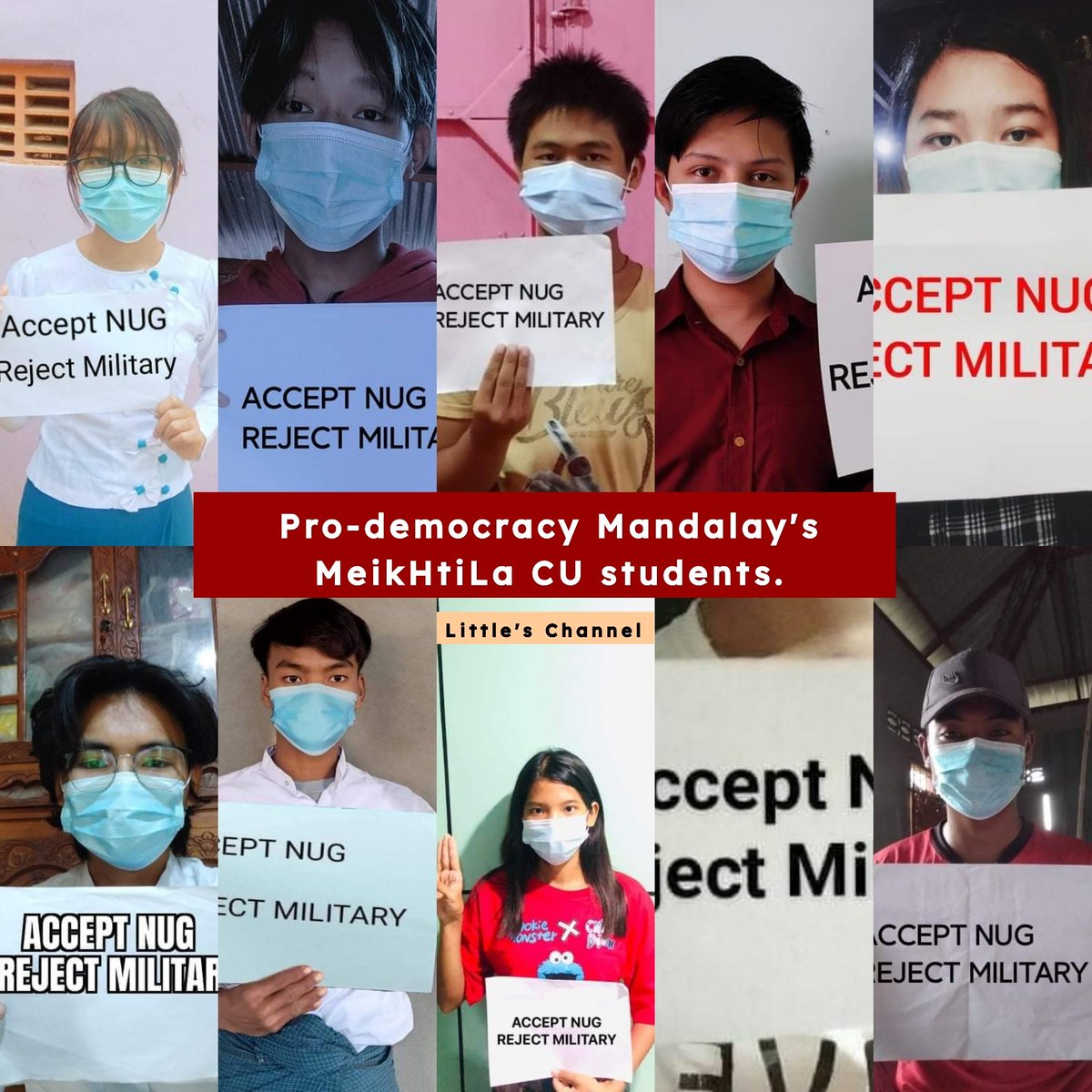 Anti-coup domestic strike by Mandalay's MeikHtiLa Computer University students.  #RecognizeNUG #Aug16Coup  #WhatsHappeningInMyanmar