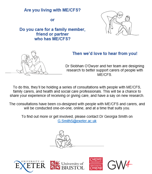 Siobhan_ODwyer's tweet photo. Are you a man with ME/CFS?

Or are you a man caring for a partner, parent, or child with ME/CFS?

If you live in the UK, we'd love to hear from you!

#MECFS #PwME #MillionsMissing #MEaction #Carers #Caregivers #MenWithME #MaleCarers @smith_georgia2 https://t.co/H5vjRkuEd7