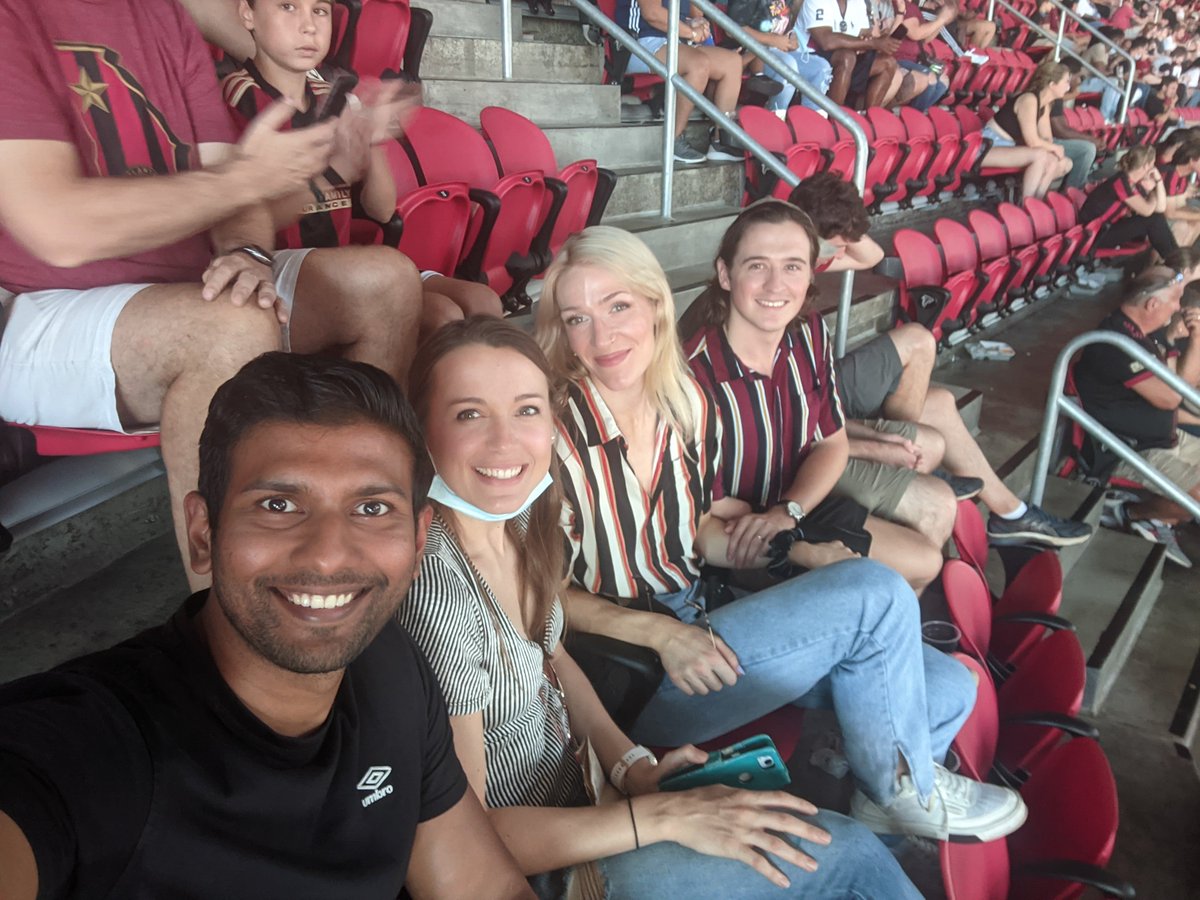 lavisrelentless's tweet photo. Our first Atlanta United game. It was a thriller with #ATLUTD  possessing the ball for most of the game and showing #LAFC how it's done. 1-0. #Atlanta #MLS #uniteandconquer https://t.co/Fio83cdS4v