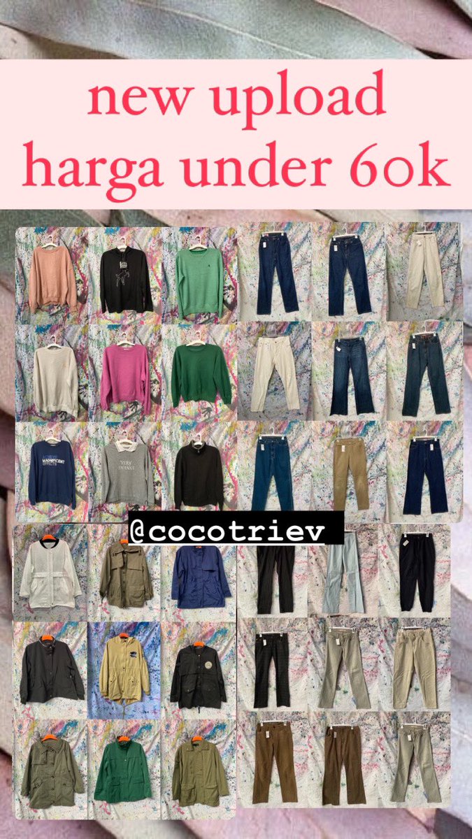 COCOTRIEV's tweet photo. banyak barang baru loh follow ignya sekarang yaw #thrift #thrifting #crewneck #hoodie https://t.co/TslN11wXFM