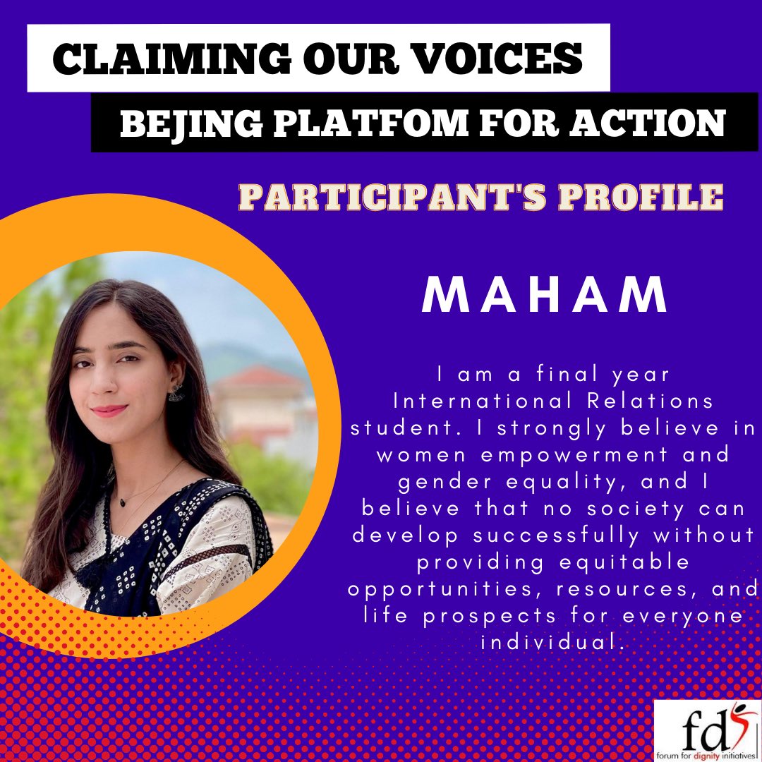 FDIPakistan's tweet photo. We Congratulate these participants on their selection for 'Beijing plus 25 review' a 05 days online course for young feminists a breakthrough act: End violence against women.
#onlinecourse #beijing #EndViolenceAgainstWomen https://t.co/87gG0RwAPr