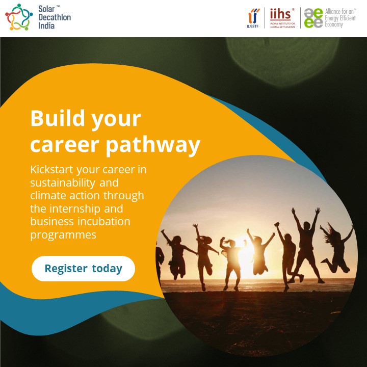 IndiaNzeb's tweet photo. Participate in Solar Decathlon India 2021-22 and learn to design net-zero and resilient buildings to address climate change. Collaborate with a developer and design a real net-zero building. Register by August 19 and kickstart your career in #sustainability and #climateAction. https://t.co/jHUi6pnRCm