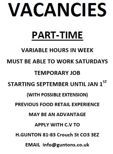We are hiring for 2 different jobs. #Colchester #jobhunt #shoplocal