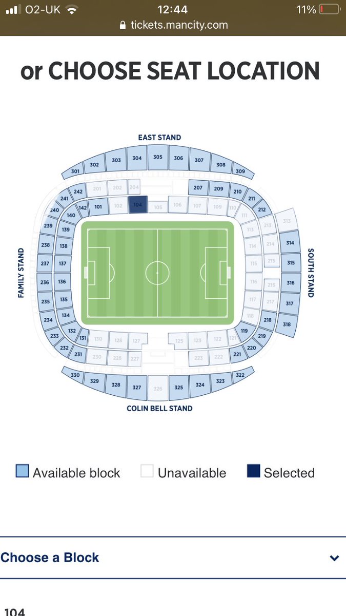 footiestatto's tweet photo. It’s a week before the first home game for city and I can buy 6 seats together in any one of the 53 available blocks despite being from Liverpool. 😂

They’re the reigning champions and it’s the first home game with fans in over a year!!! https://t.co/XIN0vodGFk