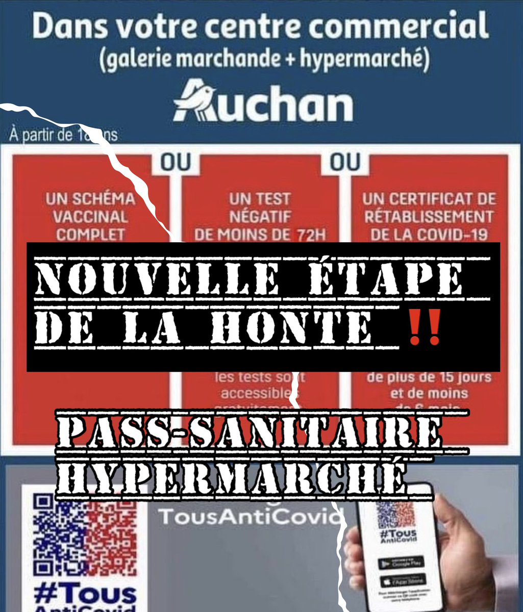 dupontaignan's tweet photo. Le pouvoir n’a plus ni #limite, ni #humanité ‼️

Le #PassDeLaHonte est désormais #imposé dans certains #hypermarchés: 

« Désormais pour #Macron, même se nourrir n’est plus une première nécessité » ‼️ https://t.co/5VhKLHeeqf