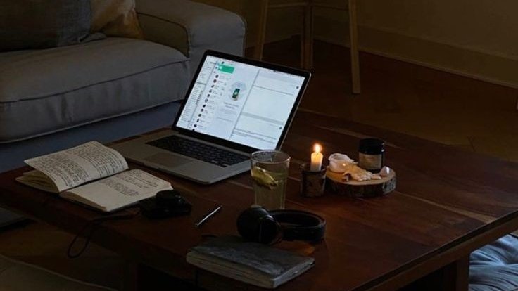 sunsets on the roof with a book,
nighttime working on getting my life in order