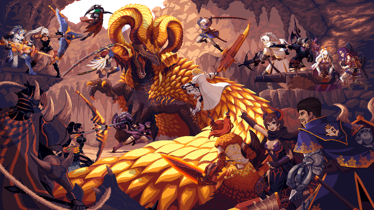 Throwback to when I spent 2 months making a huge Monster Hunter World commission for @ MaestroNox 

#pixelart #MonsterHunter #mhw