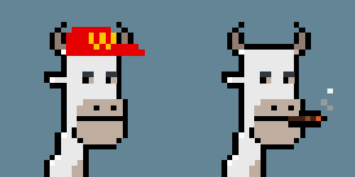 PixelToros's tweet photo. There are two attributes that we have put a lot of moo on. The ngmi cap in honor to @inversebrah and the cigar in honor to @cubantobacco https://t.co/bEqAKbbiht