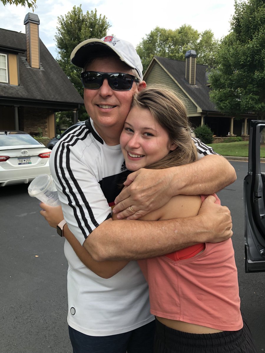 PalmerBall's tweet photo. One down, one to go.  Taylor is happily moved in at Clemson.  AD leaves Friday for Copenhagen.  That leaves Michael and me for the next 6 months by ourselves with a kitchen and 2 bathrooms under construction.   Wish we could go with them to escape the construction chaos🤣 https://t.co/KL93YG3fD4