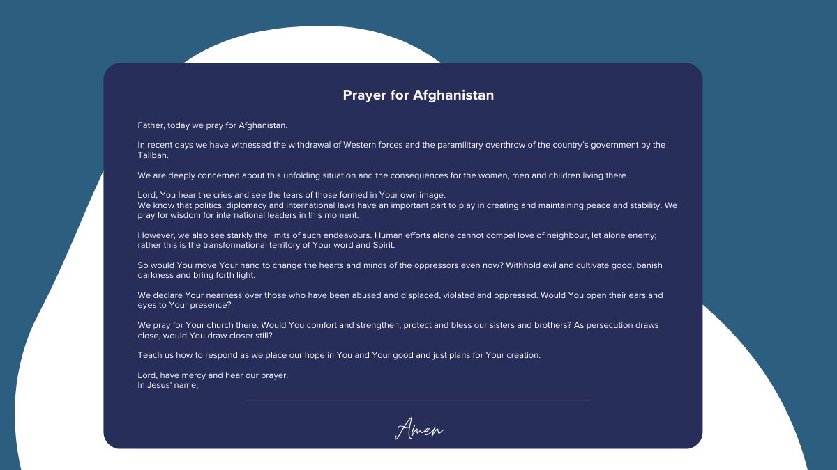 EAUKnews's tweet photo. Please join us in prayer for Afghanistan: https://t.co/hJvZqaUvWf https://t.co/9LbZandj8M