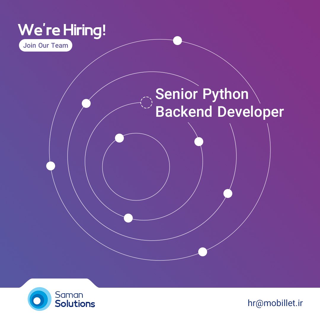 mobillet_ir's tweet image. تیم ما برای محصول جدید به دنبال Senior Python Backend Developer هست.
اگر به زبان Python تسلط دارین خوشحال میشیم شما رو در کنار خودمون داشته باشیم☺️
منتظر ارسال رزومتون هستیم.❤️
Hr@mobillet.ir

#استخدام  #بازارکار