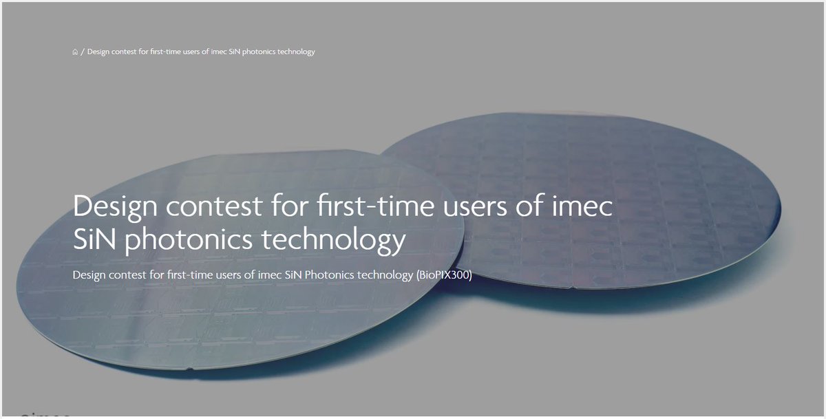 imecMPWservices's tweet photo. ๐ข A HEADS UP! Researchers and academics using @imecโs #SiN #Photonics #BioPIX300 platform for the 1st time can join our CONTEST to WIN a FREE slot on our next run ๐
๐๏ธDeadline: 27-Sep
โก๏ธInfo & application form: https://t.co/EpQzmZ3yP1
#SiNPhotMPWupdates https://t.co/B321ZAVi4b