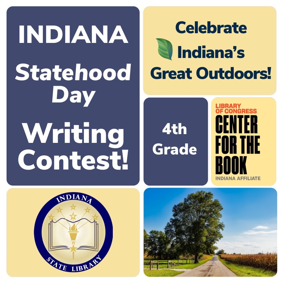 state_library's tweet photo. Sharpen your pencils! Boot up your computers! All fourth grade Hoosier children can participate in the annual Statehood Day writing contest. Visit https://t.co/2dx1thCpGP to learn more! Deadline to enter is Oct. 22, so you have plenty of time! #indiana #contest #writingcontest https://t.co/qniLdXyS1S