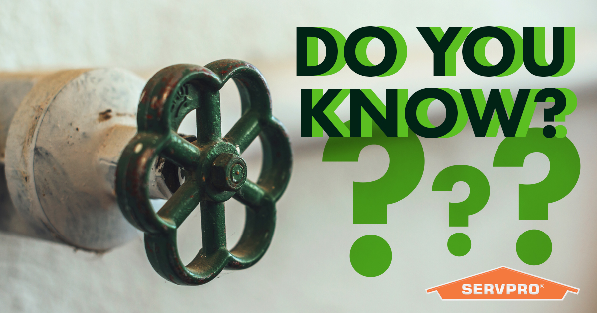 Yikes! Water is gushing from an internal water source in your home! Do you know where your main water shutoff valve is located?