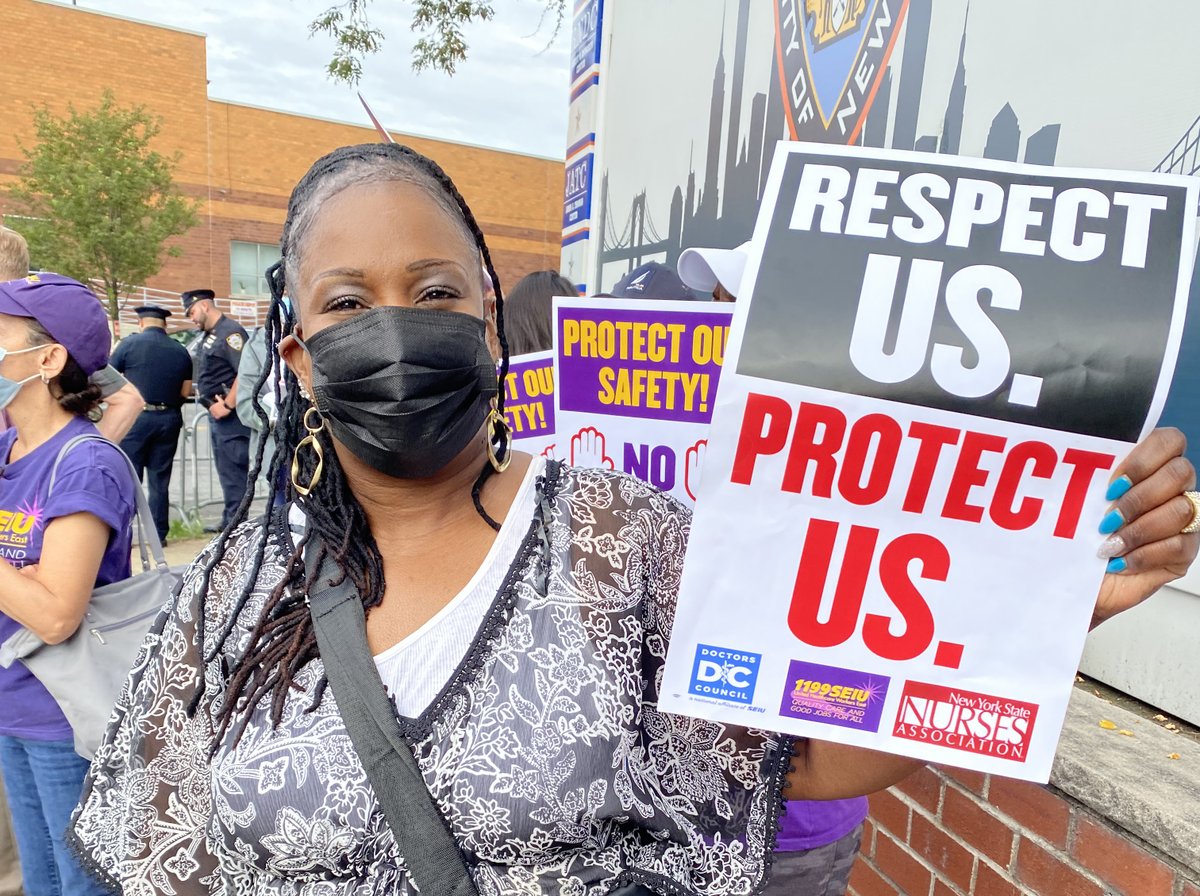 nynurses's tweet photo. Constance Clark, RN, has worked at Rikers for 12 years. She's a mental health dept nurse:
“Conditions are worse than ever. Lack of care and control. Violence is frequent— on an everyday basis.”
#RespectUsProtectUs
#RallyatRikers
#HealthyRikers https://t.co/LUM40Sqcjy