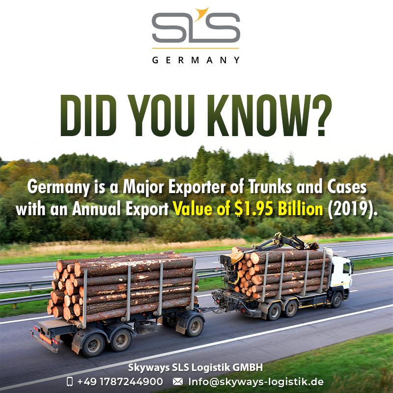 Skyways_Germany's tweet photo. In 2019, Germany exported $1.95B in Trunks and Cases, making it the 5th largest exporter of Trunks and Cases in the world.
#MovingWithYou #SkywaysGermany #SkywaysLogistik #LogiticsServices #germanyexport #trunkandcases https://t.co/6VEjVElHCb