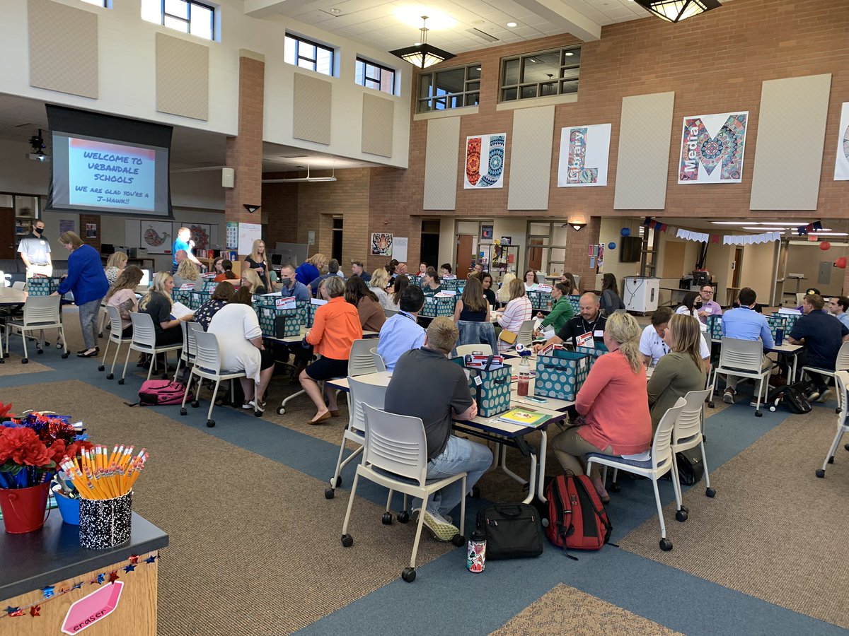 UrbandaleCSD's tweet photo. We’re thrilled to welcome our new teachers & administrators during New Teacher Academy today! We’re so glad you’re here! We are #betterwithU! #caring4U https://t.co/bKrLMjECMn