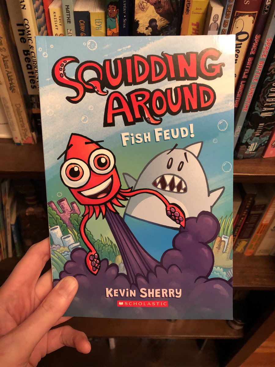 This morning’s reading: ⁦<a href="/KevinSherry_/">Kevin Sherry✍️</a>⁩’s comic for young kids SQUIDDING AROUND!
