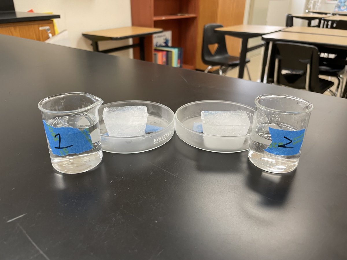 Mini-lab for today! One is 100% water, other is 80% water/20% isopropyl alcohol. How would you go about figuring out which one is which? 
#FISDLearns #LibertyLearns #WeAreOne