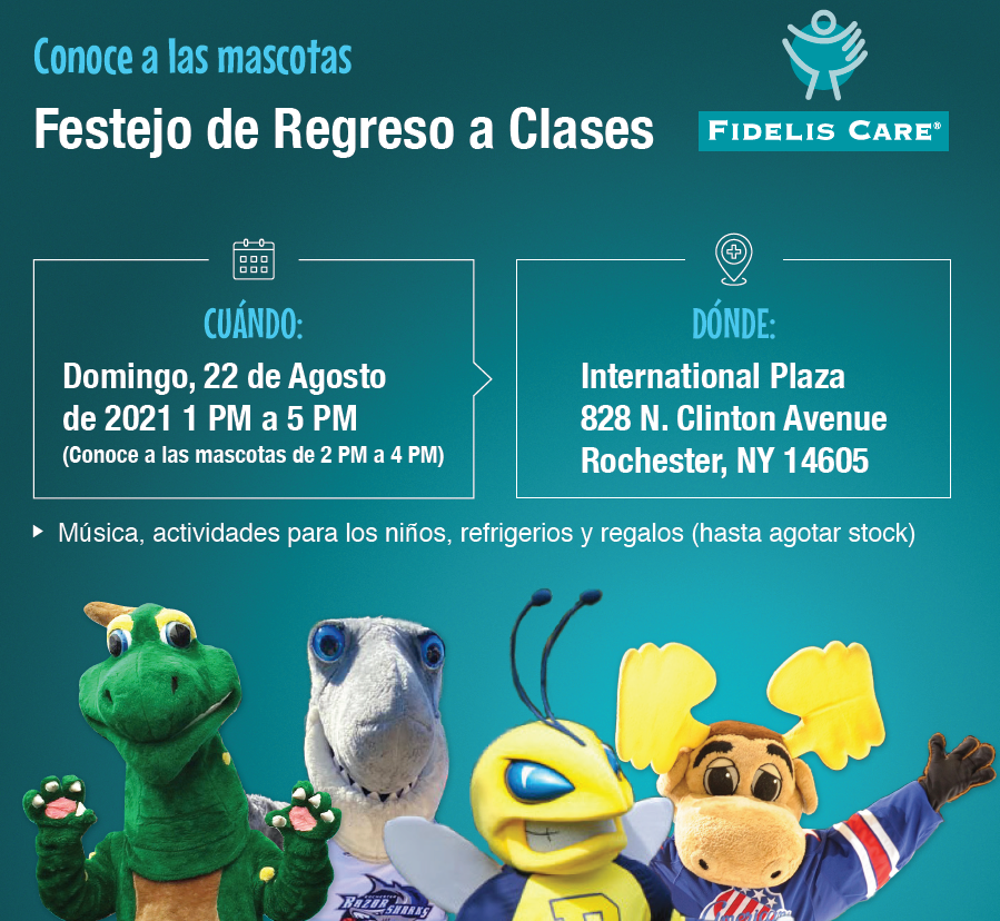 DLawtonGreggs's tweet photo. 📣ROCHESTER COMMUNITY EVENT: 
Fidelis Care welcomes everyone to attend the BACK TO SCHOOL BASH on Sunday, August 22, 2021 from 1:00pm-5:00pm @ International Plaza! @RCSDMLKJr @RCSDcommschools @RCSDParents https://t.co/P20aJsRWQu