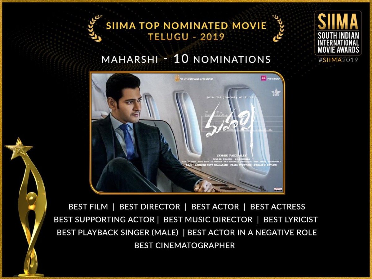 Success is a journey...

#Maharshi - 10 Nominations 🔥

#BestMusicDirector

#SIIMA2019