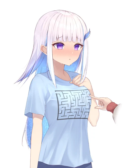 迷路柄の服着せて照れさせてみる😳
#ヘル絵スタ 