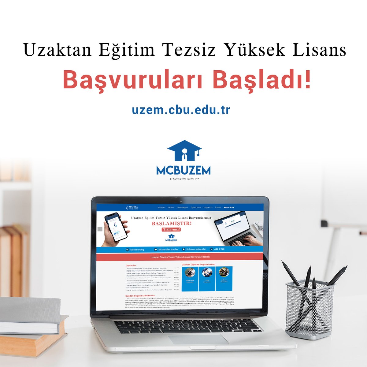 mcbuzem's tweet photo. Manisa Celal Bayar Üniversitesi
Uzaktan Eğitim Uygulama ve Araştırma Merkezi
2021 Güz Dönemi Tezsiz Yüksek Lisans Başvuruları Başlamıştır.

Detaylı Bilgi: https://t.co/OZIMDyG89h

#manisacelalbayarüniversitesi #uzem #uzaktaneğitim #yükseklisans
#tezsizyükseklisans https://t.co/p3FY73cjqY