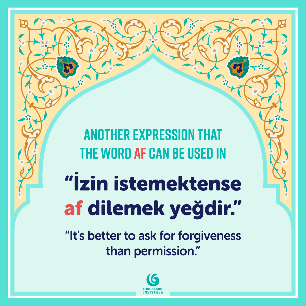 yeeamerika's tweet photo. 🇹🇷 ❝Suçlanmadan af dilemek suçluluk belirtisidir❞

🇺🇸 ❝Never ask for forgiveness before you are accused❞

#MerhabaMonday #TurkishIdioms 
#NewLanguage #TurkishCulture https://t.co/OLKIYWIjKG