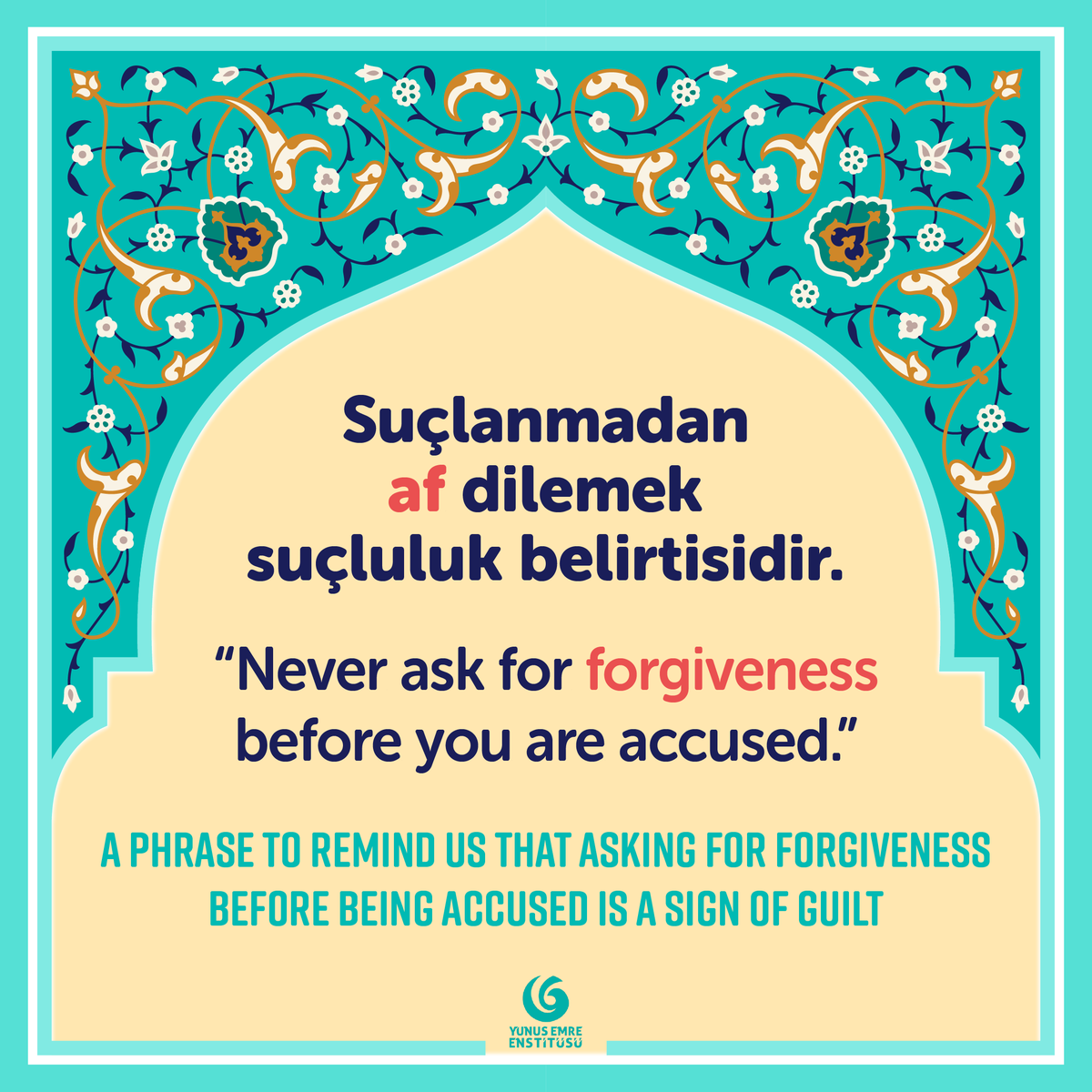 yeeamerika's tweet photo. 🇹🇷 ❝Suçlanmadan af dilemek suçluluk belirtisidir❞

🇺🇸 ❝Never ask for forgiveness before you are accused❞

#MerhabaMonday #TurkishIdioms 
#NewLanguage #TurkishCulture https://t.co/OLKIYWIjKG