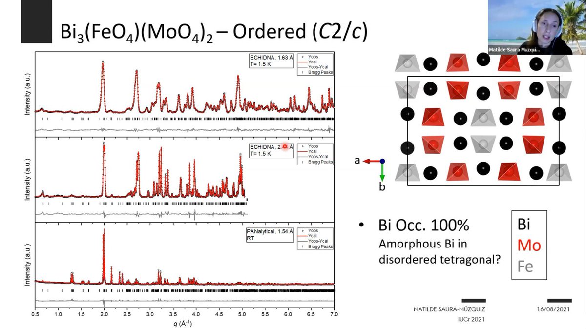 BryceMullens's tweet image. A great start for @SydneyChemistry at #IUCr, with our postdoc Matilde Saura Múzquiz presenting our work on the ordering and magnetic behaviour of Bi-containing scheelite compounds. More magnetism to come this evening