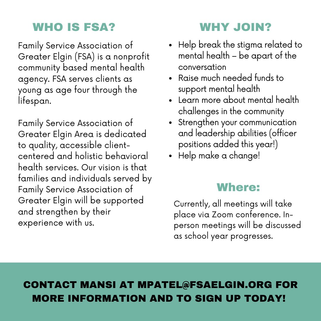 Are you a young person with a passion for mental health? Join our Junior Board today! 

#fsaelgin #mentalhealth #juniorboard #breakthestigma #community