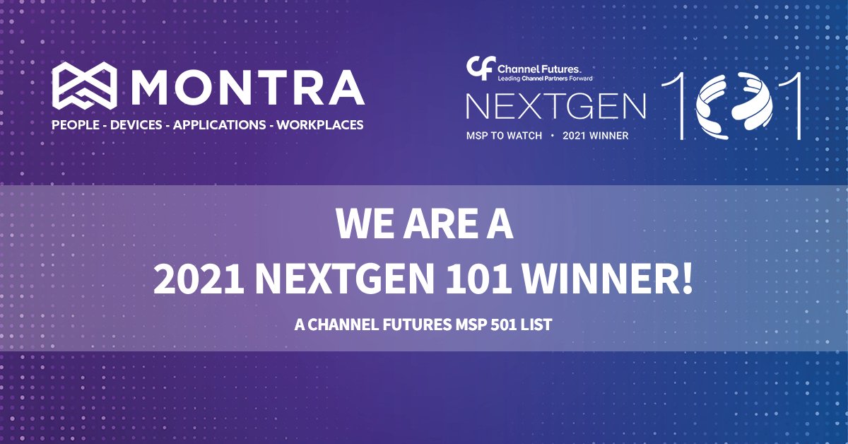 Montra_Tech's tweet photo. We are honored and excited to be a @ChannelFutures  NextGen 101 winner in 2021. Thanks, @jimstott and the software team for leading the development of our innovative software, VIA, for which we were recognized.
#NextGen101 https://t.co/wbvhEp17TZ