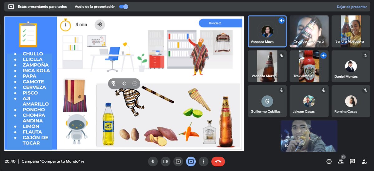 Ayer tuvimos un meet sobre Share Your World y en la búsqueda del Tesoro pedimos buscar cosas de Perú fue muy bonito y divertido. #GoogleCrowdsource #ShareYourWorld #TeamChullo